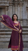 Aadhira Wine Chettinad Cotton Kurti Set ( Set of 2 )