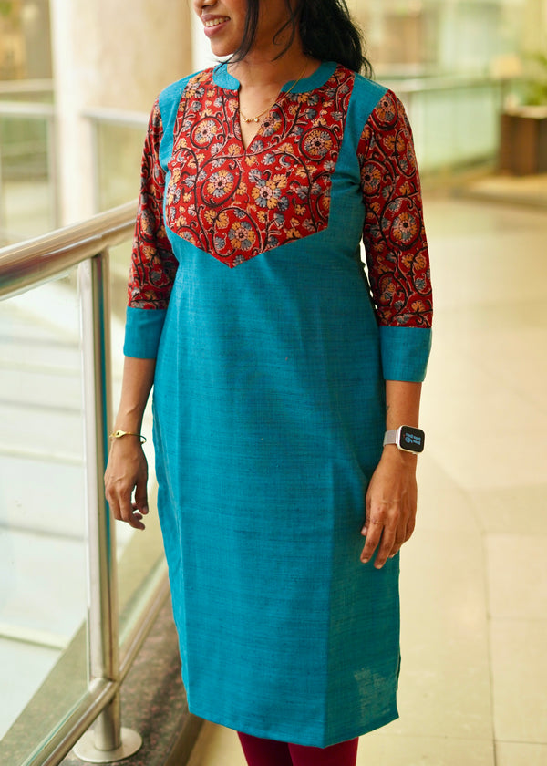 IMD - Shanvika Teal Cotton Kurti