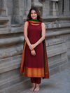 Apoorva Maroon Narayanpet Cotton Kurti Set ( set of 2 )