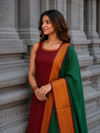 Apoorva Maroon Narayanpet Cotton Kurti Set ( set of 2 )