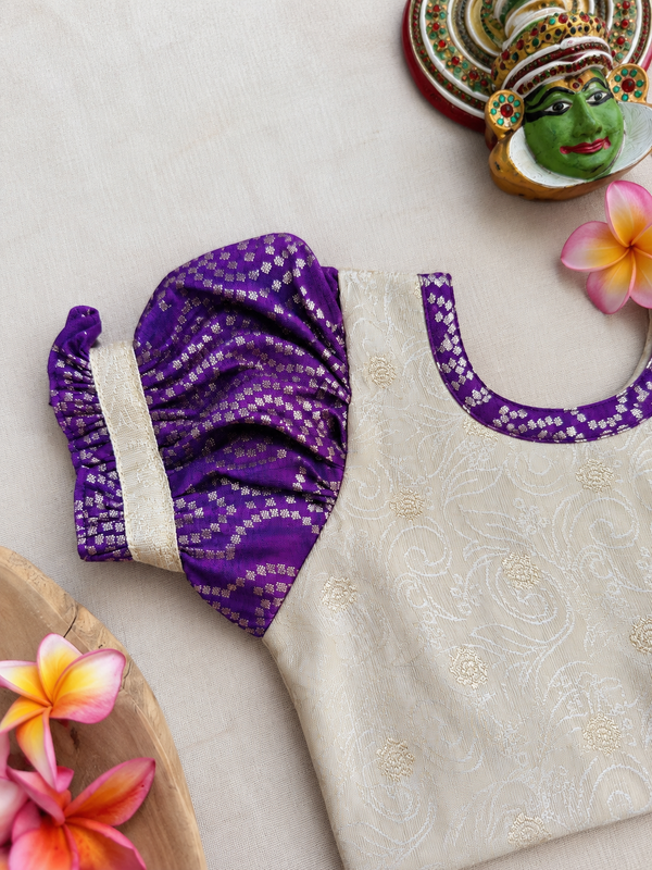 Hamsa Ivory with Violet Frock Mini