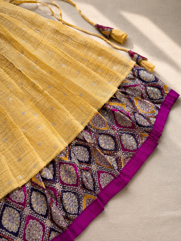 Rithu Gold with Violet Lehenga Mini