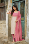 Menmozhi Ivory with Pink Kurti (Set of 2)
