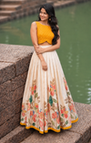 Mantra Yellow Crop Top & Skirt Set (Set of 2)