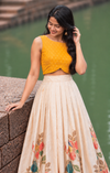 Mantra Yellow Crop Top & Skirt Set (Set of 2)