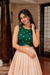 Mantra Dark Green Croptop & Skirt ( Set of 2 )