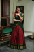 Sana Red Checks Chettinad Cotton Halfsaree (Set of 3)