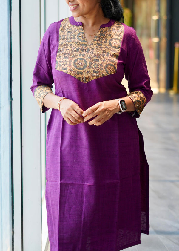 Shanvika Violet Cotton Kurti