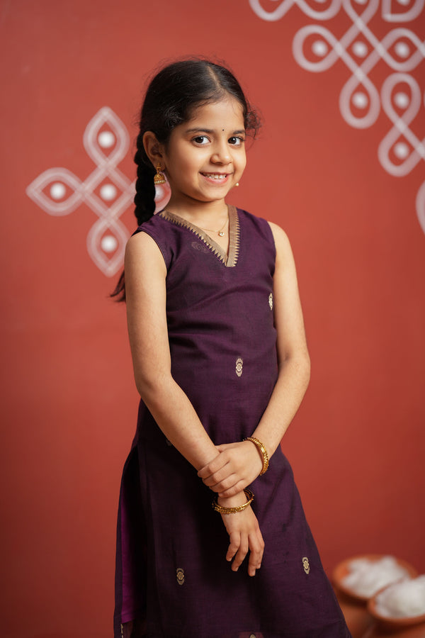 Uthra Wine Kurti set Mini (Set of 2)