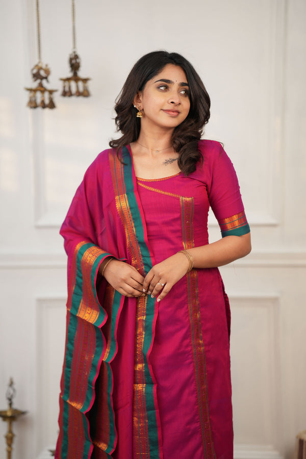 Jayanti Pink Kurti Set (Set of 3)