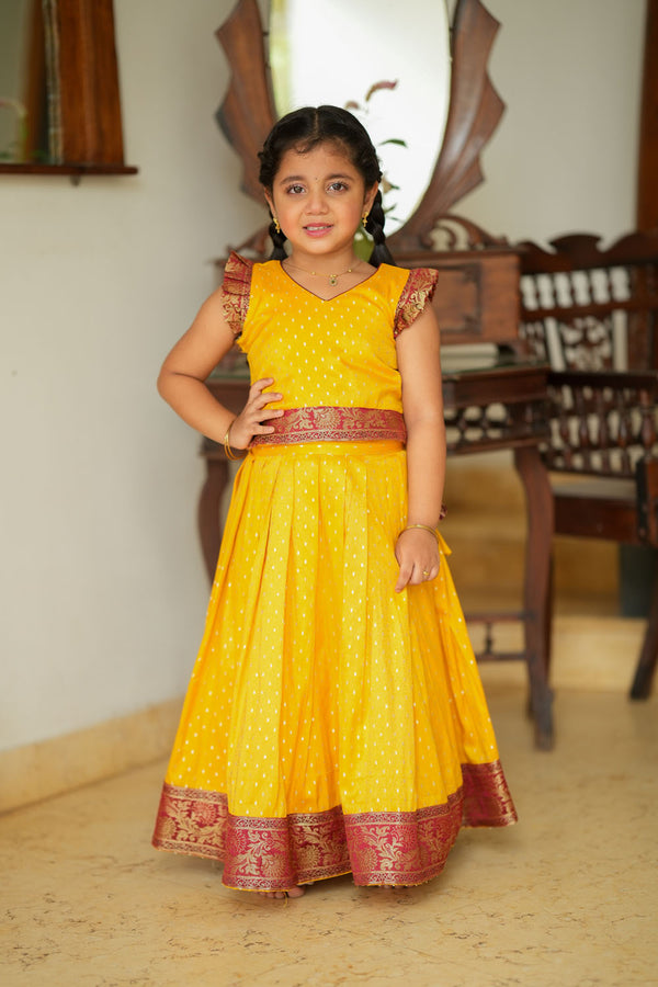 Rithanya Yellow Lehenga Mini (Set of 2)