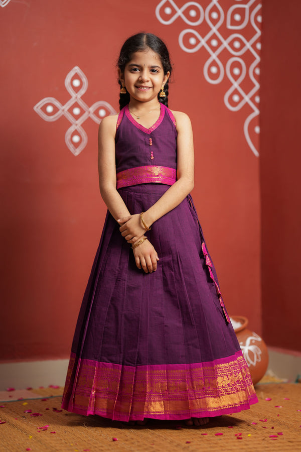 Tamizh Violet Kurti with Lehenga Mom & Me