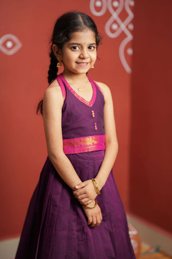 Tamizh Violet Lehenga Mini (Set of 2)