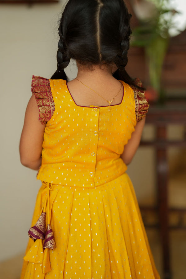 Rithanya Yellow Lehenga Mini (Set of 2)
