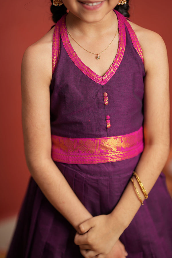 Tamizh Violet Kurti with Lehenga Mom & Me