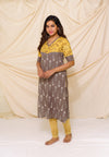 GRG - Yazhini Grey and Mustard - Kurti only - S only