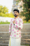 Arsh - Off white Pink Floral Kurta