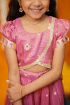 Maithiri Pink Silk Kids Lehenga Set mini