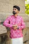 Arsh - Pink Ikat Motifs Kurta