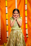 Aalaya Green Banarasi Mom & Me Set