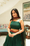 Sreeja Green Croptop Salwar Mom & Me Set