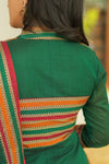 Vanika Green with Maroon Handloom Kurta Set