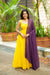 Pavni Yellow With Violet Anarkali Set (Set of 2)