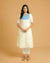 Creamy Blue Handloom A-Line Kurta (PR)