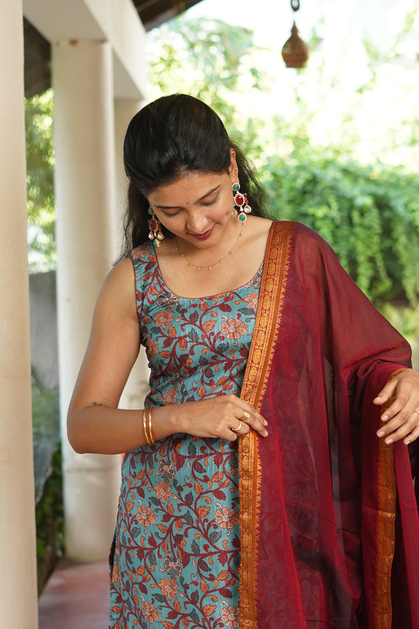 Prathana Teal & Maroon Mom & Me