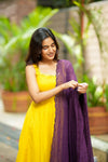 Pavni Yellow With Violet Anarkali Set (Set of 2)