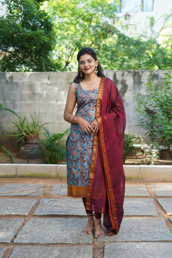 Prathana Teal & Maroon Mom & Me