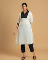 Black White Checked Elegance Handloom A-Line Kurta (PR)