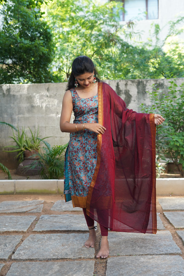 Prathana Teal & Maroon Mom & Me