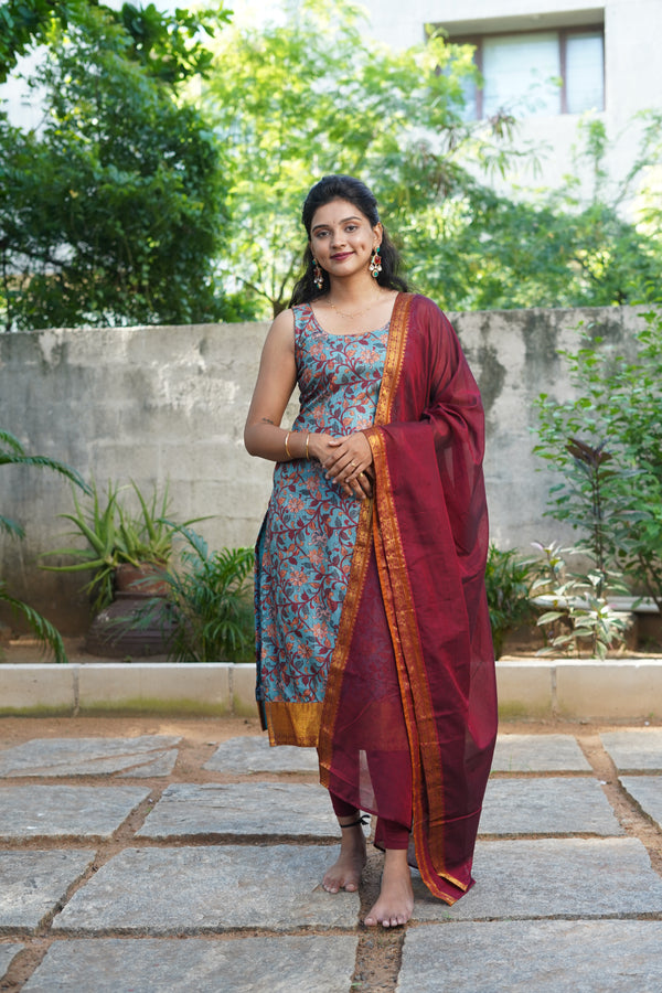 Prathana Teal & Maroon Mom & Me
