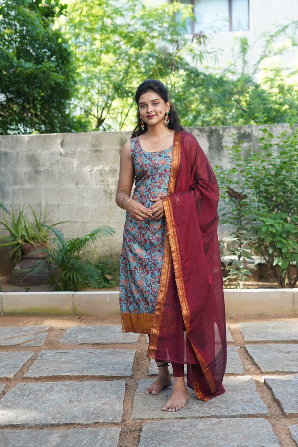 Prathana Teal & Maroon Mom & Me