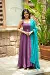 Pavni Violet With Teal Anarkali Set ( Set of 2 )
