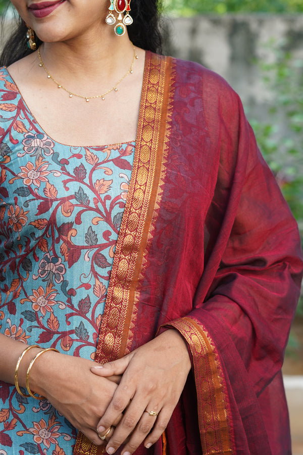 Prathana Teal & Maroon Mom & Me