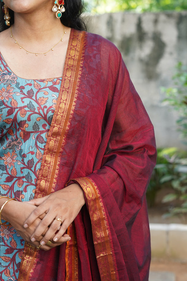 Prathana Teal & Maroon Mom & Me