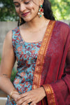 Prathana Teal & Maroon Mom & Me
