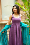 Pavni Violet With Teal Anarkali Set ( Set of 2 )