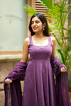 Pavni Violet Anarkali Set (Set of 2)