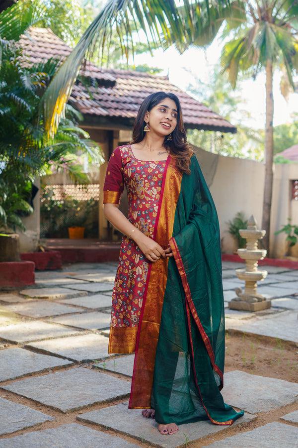 Prathana Maroon & Green Mom & Me