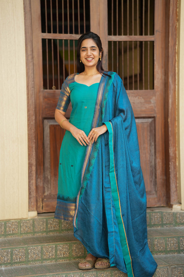 Madhuri Blue Kurti Set (Set of 2)