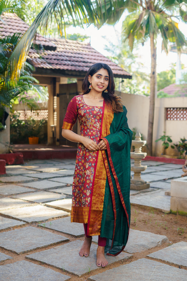 Prathana Maroon & Green Mom & Me