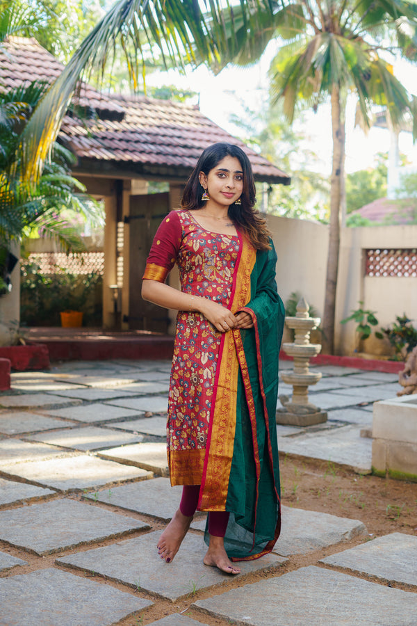 Prathana Maroon & Green Mom & Me