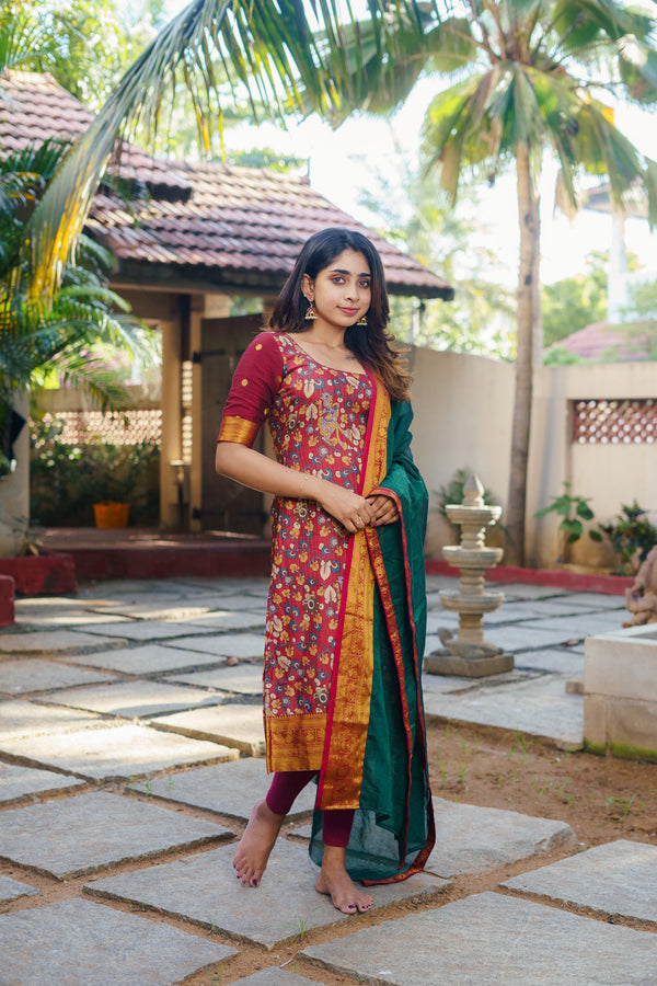 Prathana Maroon & Green Mom & Me