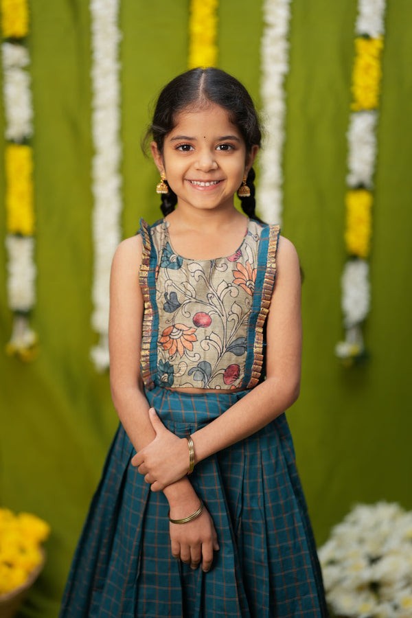 Akshara Teal Blue Lehenga Mini