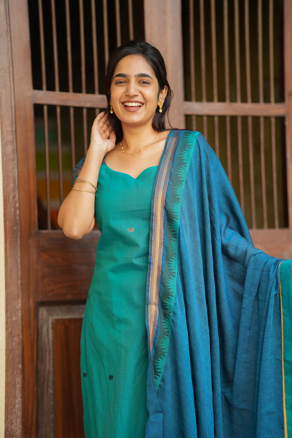 Madhuri Blue Kurti Set (Set of 2)