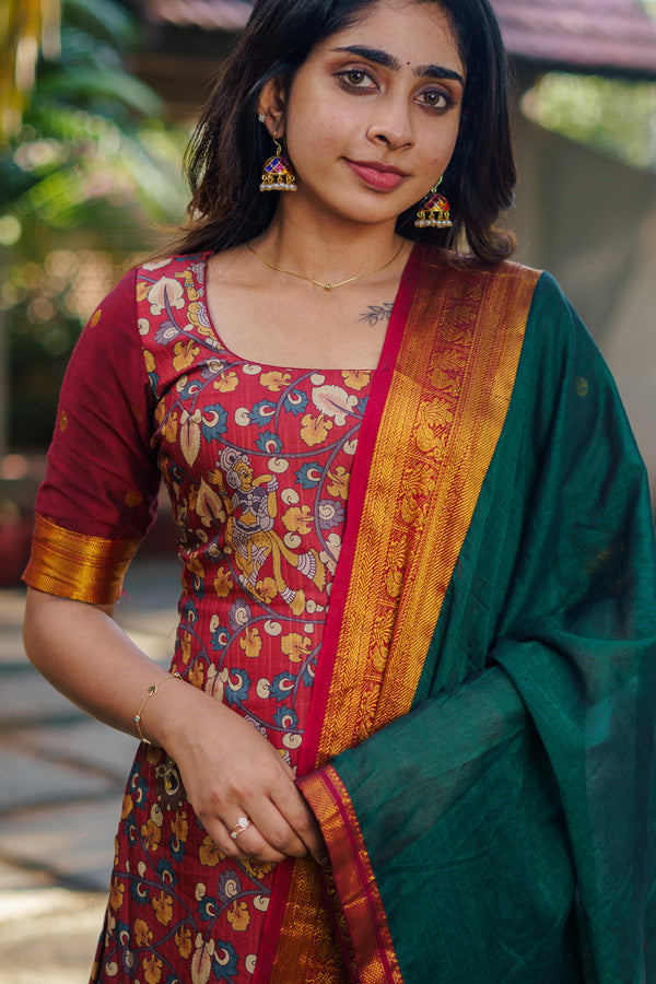 Prathana Maroon & Green Mom & Me