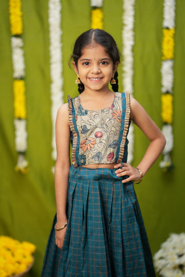 Akshara Teal Blue Lehenga Mini